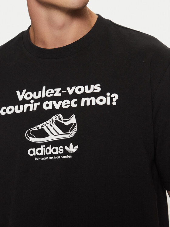 adidas adidas Marškinėliai Graphic Tee JC8366 Juoda Regular Fit