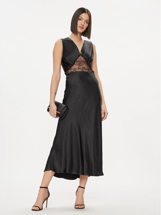 Please Please Φόρεμα κοκτέιλ A1XQXP1000 Μαύρο Regular Fit