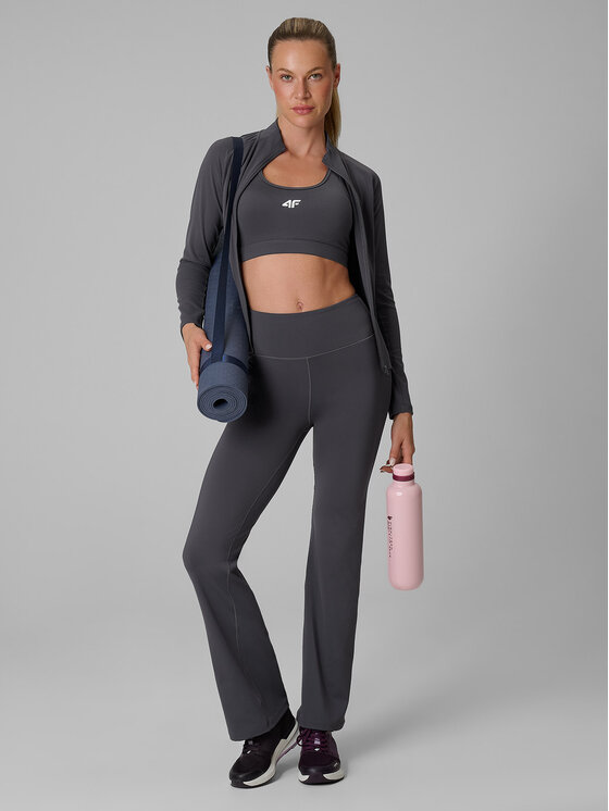 4F 4F Bluza techniczna BASIC+ Szary ciemny Slim Fit