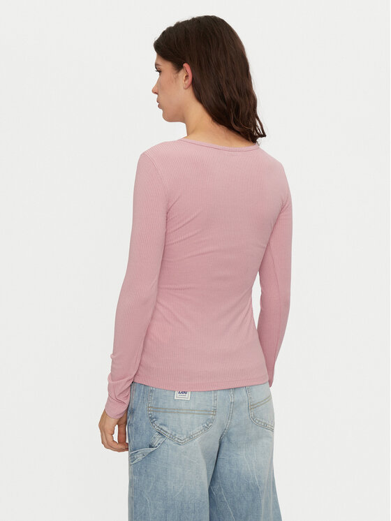 Lee Lee Majica Henley 112355427 Ružičasta Slim Fit