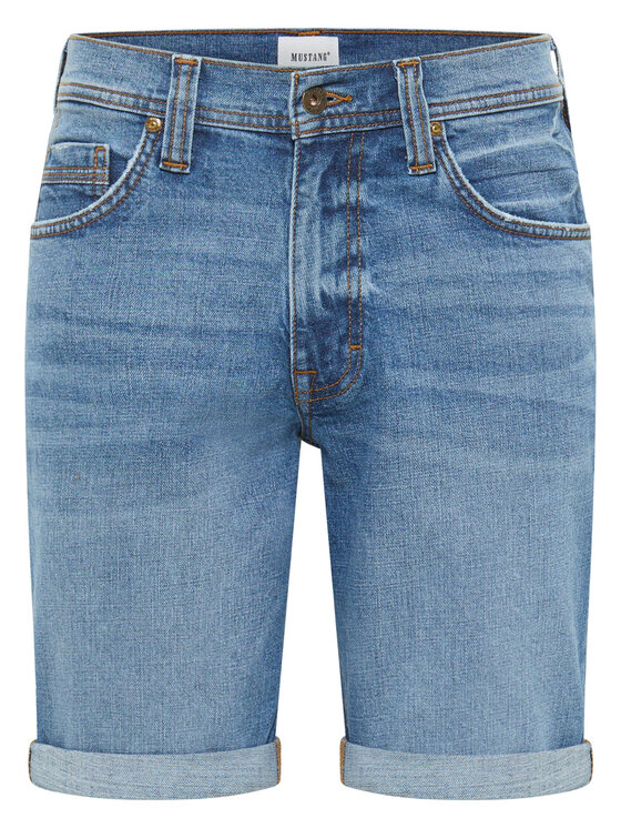 Mustang Mustang Pantaloncini di jeans WASHINGTON SHORTS Blu Straight Fit