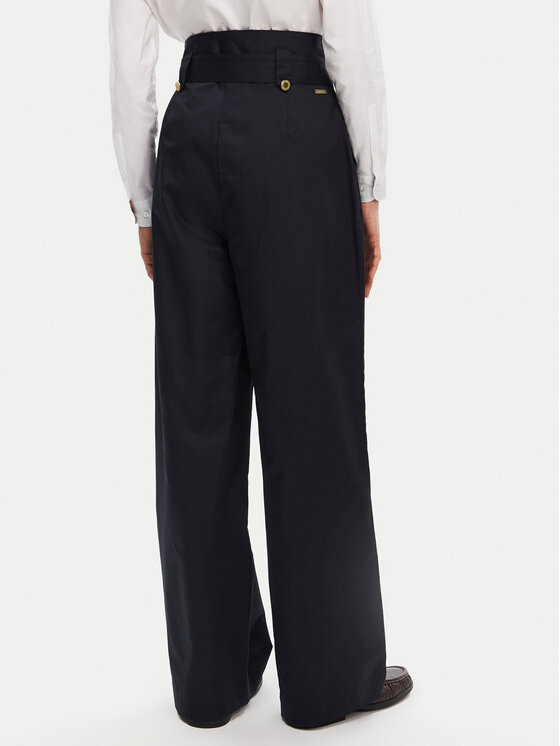 Barbour Barbour Hlače iz tkanine Elsie LTR0385NY99 Mornarsko modra Wide Leg