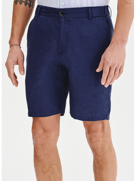 Pako Lorente Pako Lorente Szorty materiałowe P25SF-WS-002 Granatowy Classic Fit