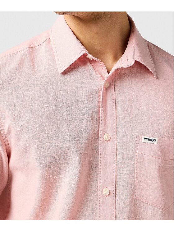 Wrangler Wrangler Koszula SS 1 PKT SHIRT Różowy Regular Fit