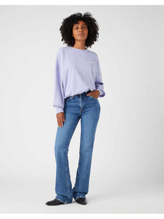Wrangler Wrangler Felpa RELAXED SWEATSHIRT Viola Relaxed Fit