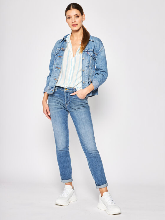 Wrangler Wrangler Koszula Stripe W5R6TIB13 112130318 Biały Regular Fit