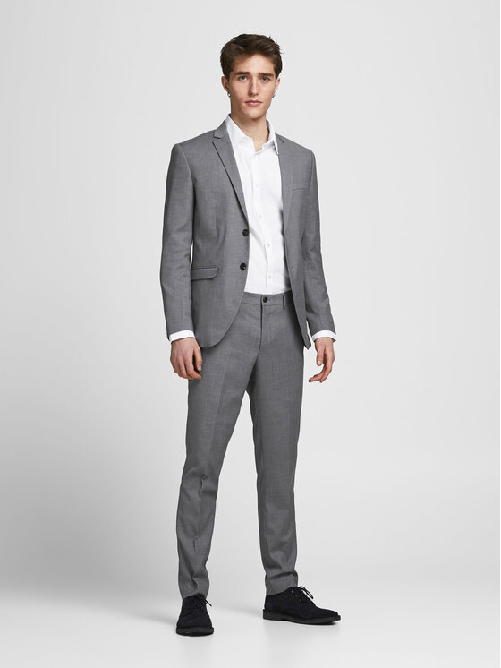 Jack&Jones Oblek Franco 12181339 Sivá Super Slim Fit