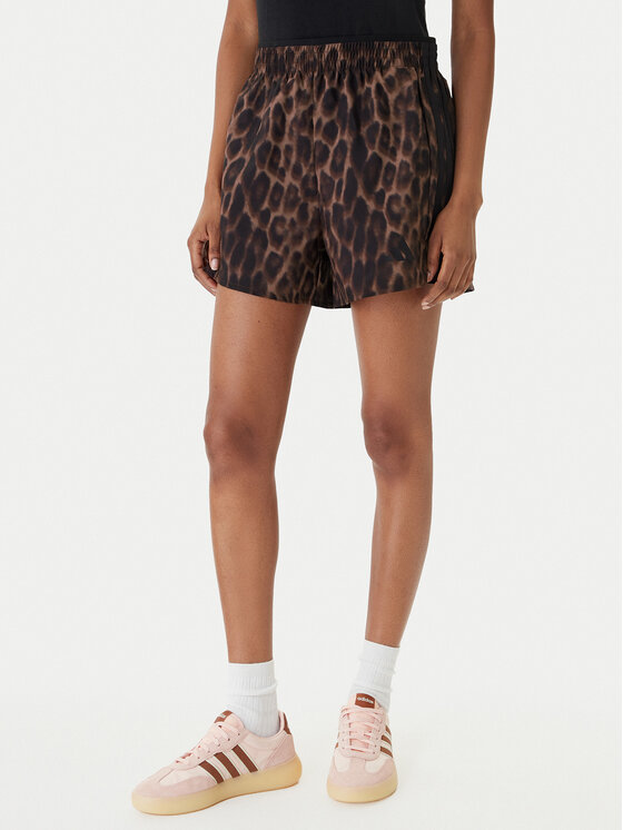 adidas adidas Športové kraťasy Workout Essentials Leopard Woven JZ4935 Hnedá Regular Fit