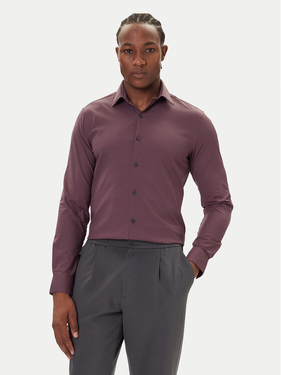 Calvin Klein Calvin Klein Риза LV019EU073 Бордо Slim Fit