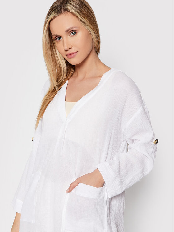 Seafolly Seafolly Sukienka plażowa Essential 54020-CU Biały Relaxed Fit