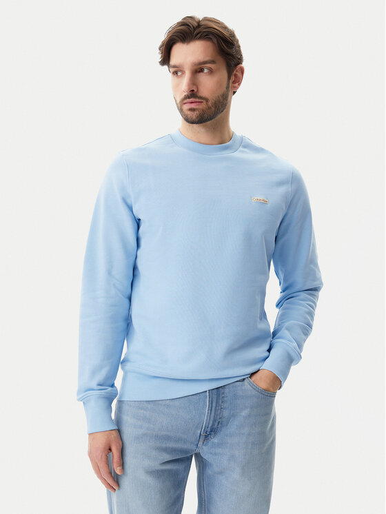 Calvin Klein Jeans Felpa J30J327530 Celeste Regular Fit, taglia : S