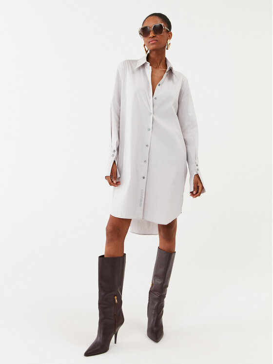 Patrizia Pepe Patrizia Pepe Φόρεμα πουκάμισο 8A1201/A23-S659 Γκρι Relaxed Fit