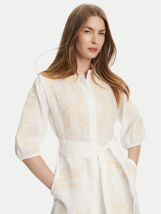 Marella Marella Sukienka koszulowa Nota 2513221252 Biały Regular Fit