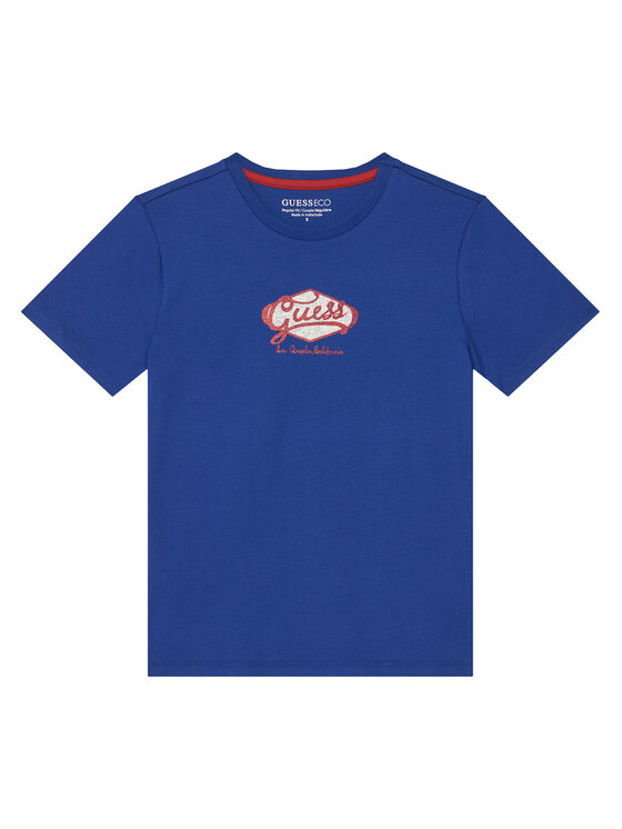Guess Guess T-Shirt L6RI02 K8HM4 Modrá Regular Fit