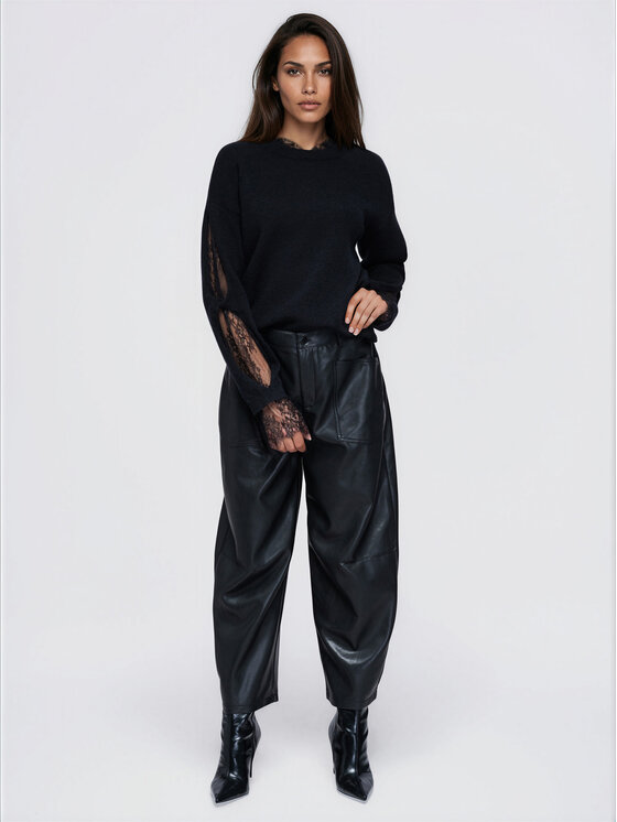 Ombre Ombre Sweter OW-SW-E0065 Czarny Relaxed Fit