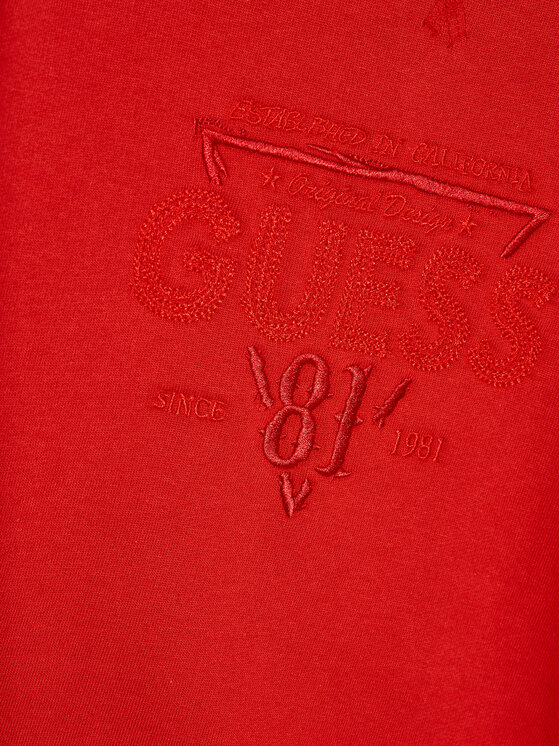 Guess Guess Džemperis ar kapuci L3BQ05 KAD74 Sarkans Regular Fit