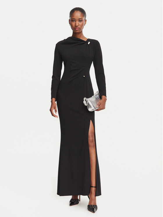 Rinascimento Rinascimento Večernja haljina CFC0131074003 Crna Slim Fit