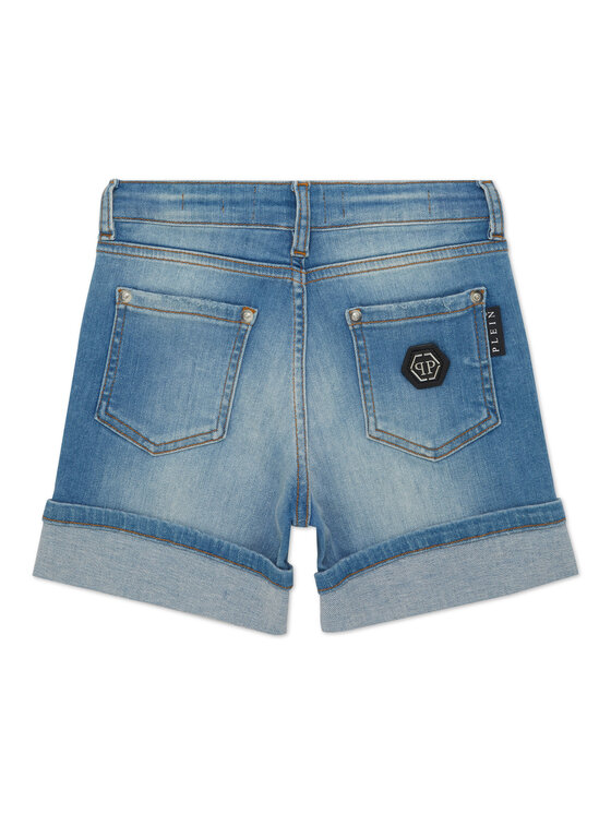 PHILIPP PLEIN PHILIPP PLEIN Pantaloncini di jeans 28123 Celeste Basic Fit