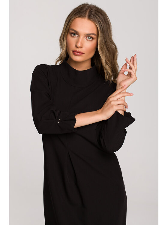 Stylove Stylove Koktejlové šaty S318 Černá Regular Fit