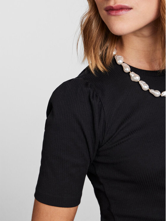Pieces Pieces Tricou 17133700 Negru Slim Fit