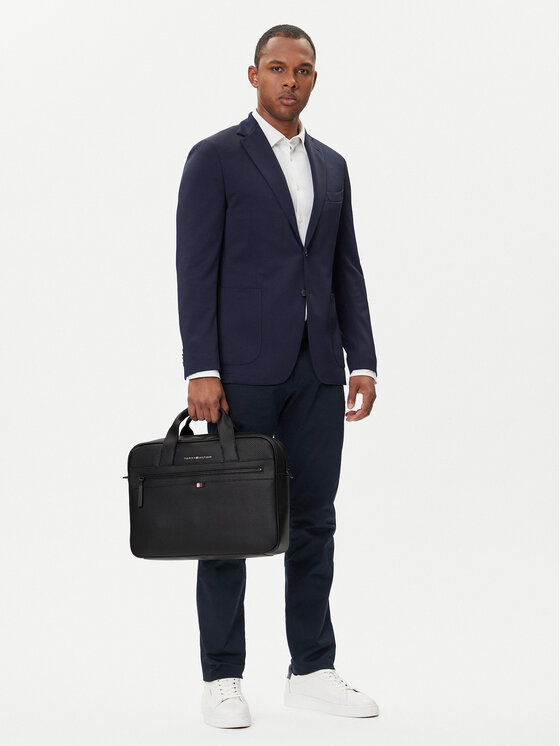 Tommy Hilfiger Geantă pentru laptop Essential Pu Computer Bag AM0AM09507 Negru