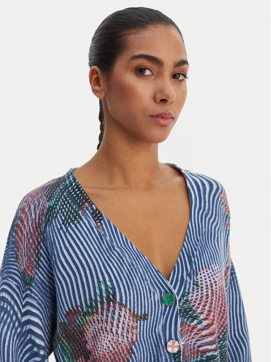 Desigual Desigual Pletena jopica 26SWJF19 Modra Regular Fit