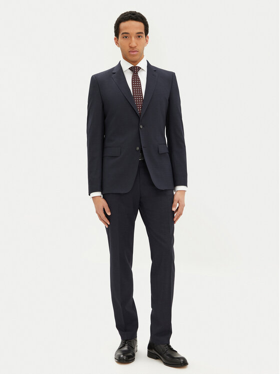 BOSS BOSS Garnitur Huge 50534914 Granatowy Slim Fit