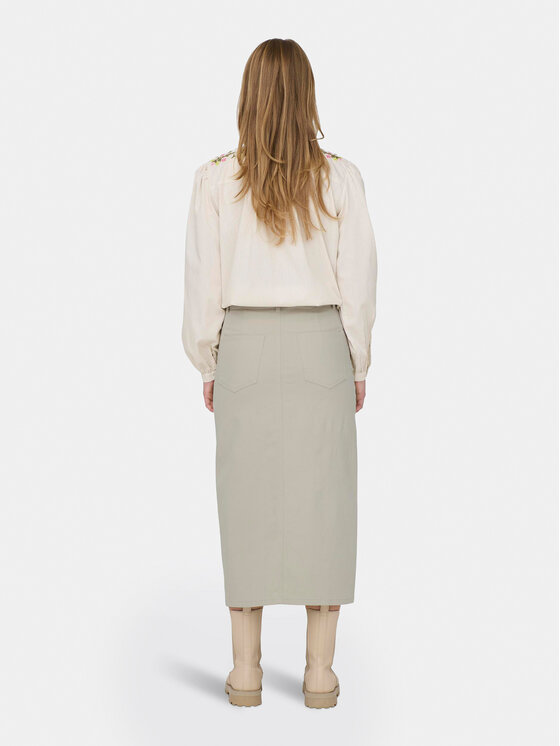 ONLY ONLY Farmer szoknya Lola 15318146 Bézs Regular Fit
