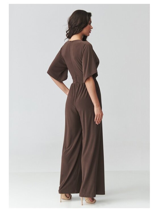 Makadamia Makadamia Kombinezon M939 Brązowy Loose Fit