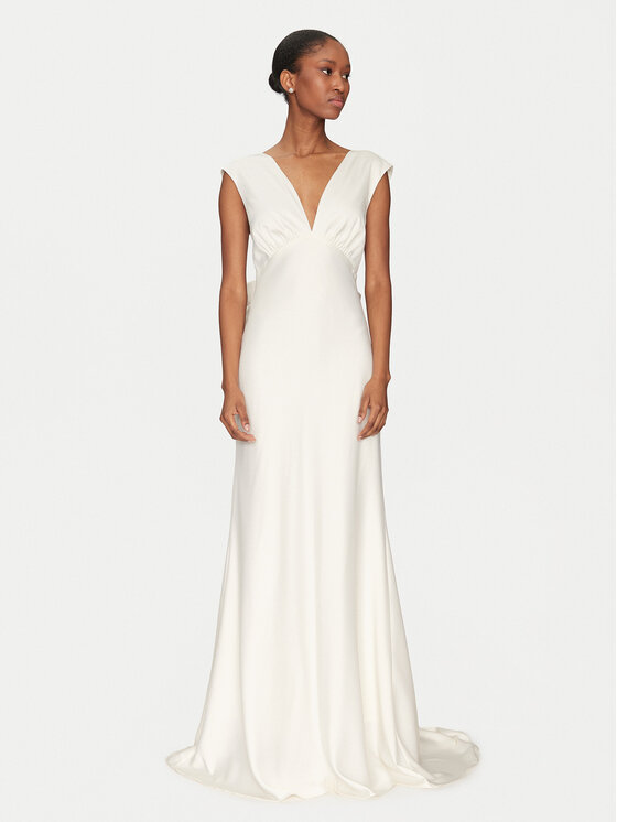YAS YAS Официална рокля Dottea 26036356 Екрю Regular Fit