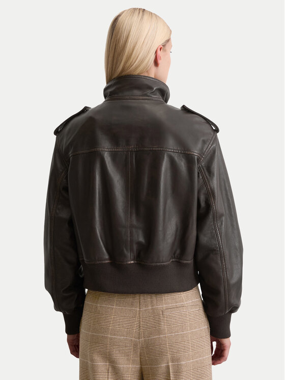 Marc O'Polo Marc O'Polo Kožená bunda 508 7018 73009 Hnedá Regular Fit