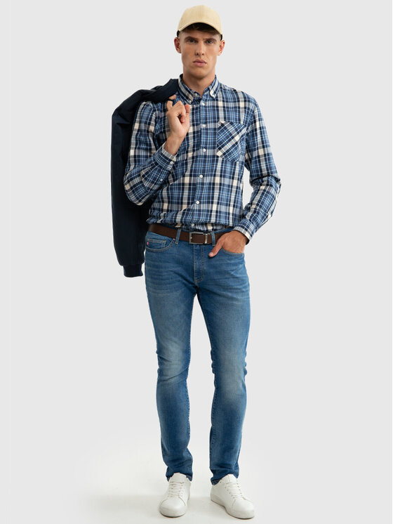 BIG STAR BIG STAR Koszula MEROLI_401_140 Niebieski Basic Fit