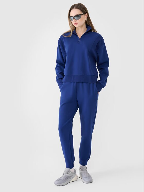 4F 4F Bluza 4FWSS25TSWSF1545-30S Niebieski Regular Fit
