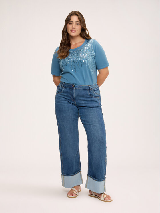 Fiorella Rubino Fiorella Rubino T-Shirt G086L009590N024 Turkusowy Regular Fit