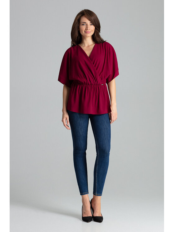 Lenitif Lenitif Blusa L063 Rosso Regular Fit