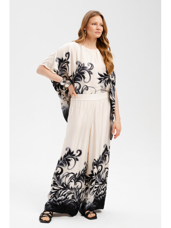 blue shadow blue shadow Spodnie materiałowe Fery Kremowy Regular Fit