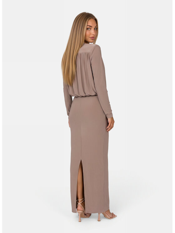 Agatha Studio Agatha Studio Komplet top i spódnica A26LS-KS-K09 Brązowy Slim Fit
