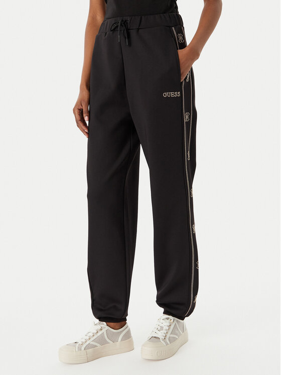 Guess Guess Donji dio trenerke V5BB23 KCX22 Crna Wide Leg