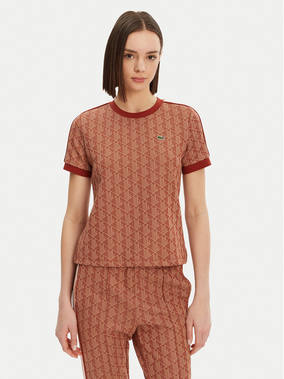 Lacoste Tricou TF3244 Portocaliu Slim Fit
