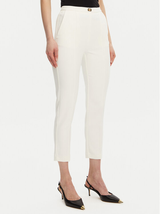 Elisabetta Franchi Elisabetta Franchi Szövet nadrág PA-076-51E2-V280 Fehér Regular Fit