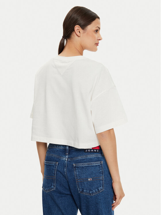 Tommy Jeans Tommy Jeans Tricou DW0DW18420 Écru Oversize
