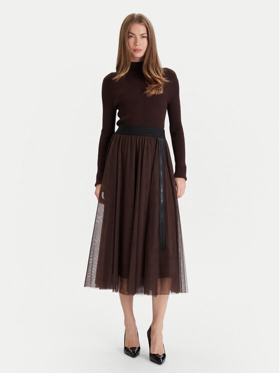 JOOP! JOOP! tylová sukně 58 252S58Fridi 30046657 Hnědá Regular Fit