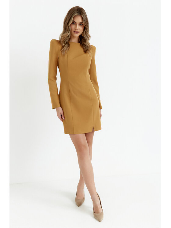 Made of Emotion Made of Emotion Sukienka koktajlowa M758 Żółty Modern Fit