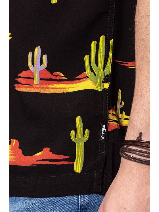 Wrangler Wrangler Camicia RESORT SHIRT Nero Regular Fit