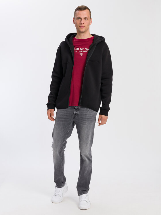 Cross Jeans Cross Jeans Longsleeve 15883-407 Bordowy Regular Fit