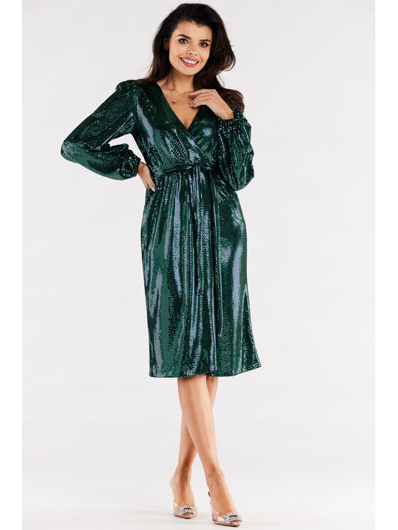 Awama Awama Abito da sera A564 Verde Basic Fit