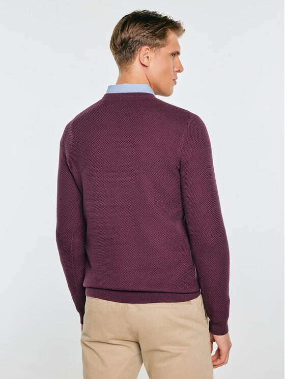 BIG STAR BIG STAR Sweter REYLON Bordowy Basic Fit