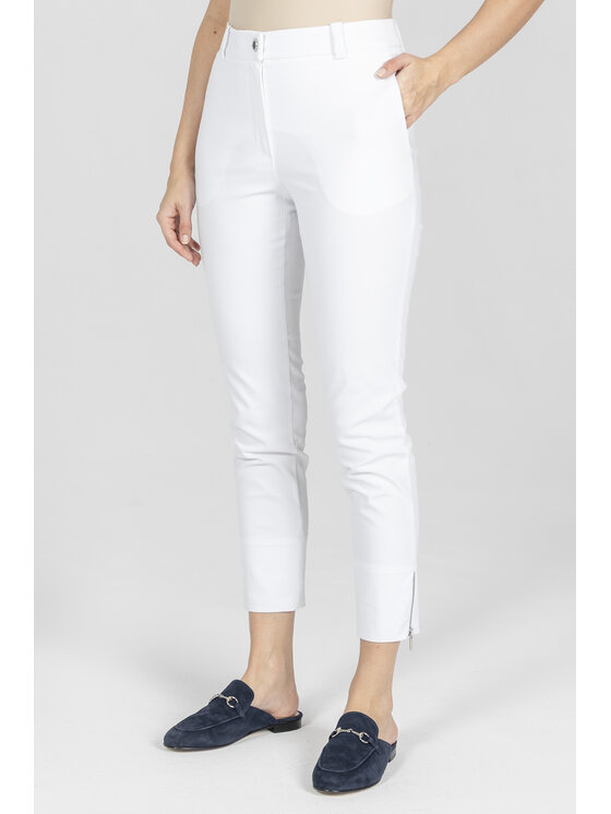 Deni Cler Milano Deni Cler Milano Spodnie materiałowe W-DC-5225-F2-G4-10-1 Biały Slim Fit