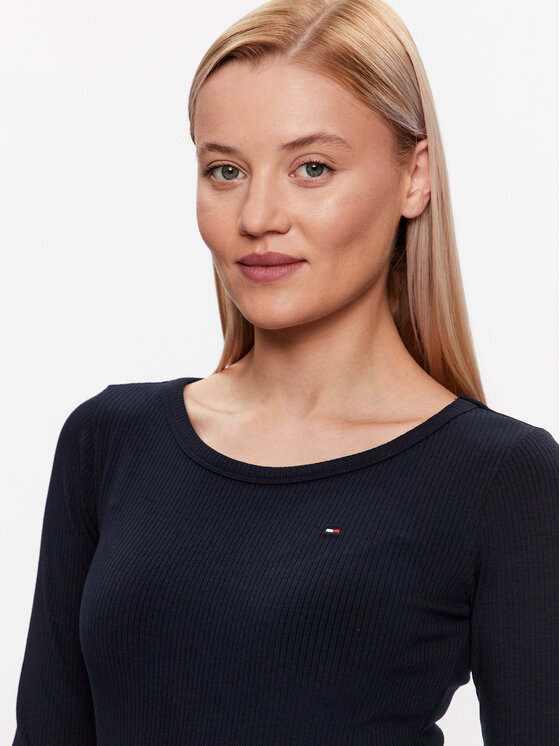 Tommy Hilfiger Tommy Hilfiger Blúz WW0WW38869 Sötétkék Slim Fit
