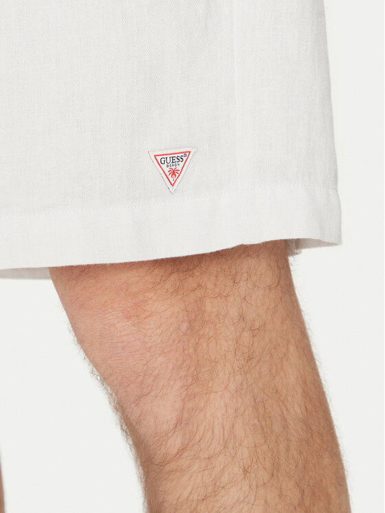 Guess Guess Medžiaginiai šortai F5GD00 WH4J0 Balta Regular Fit